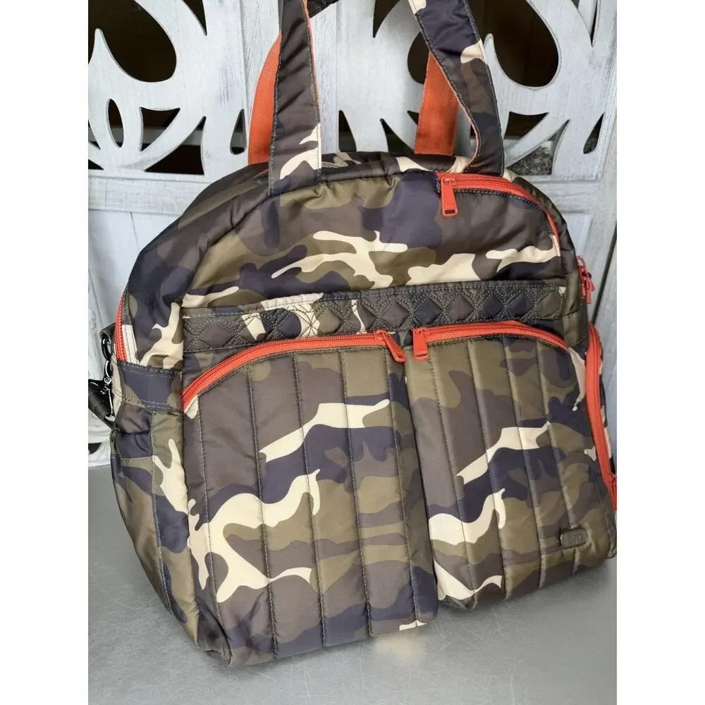 LUG Boxer Brown Green Camo Print Duffle TRAVEL OVERNIGHT BAG WEEKENDER